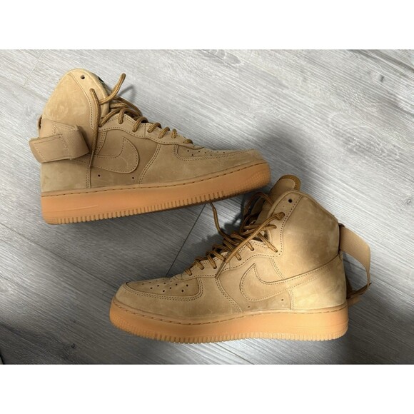 Nike Air Force 1 ’07 Flax Wheat Nubuck Men’s Size 8 (882096-200) –Classic No Box - Picture 4 of 8